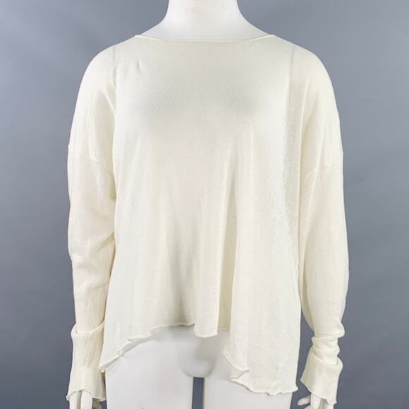 ESKANDAR Size L Cream Linen Cotton Knit Oversized Pullover - Picture 1 of 8